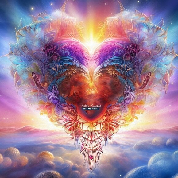 8x8 Majestic Heart Illustration Fantasy Oil Painting Art‎ Print - Picture 4 of 8